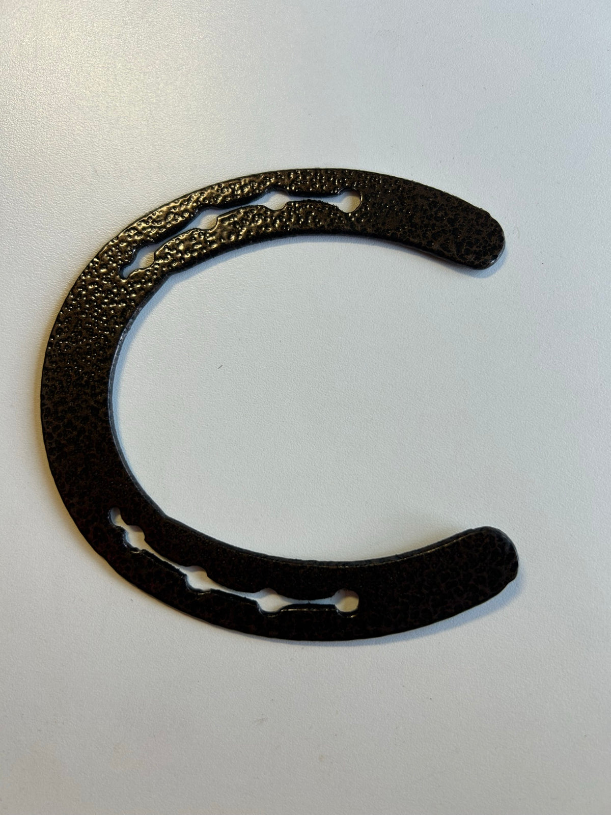 Horseshoe Letter C – finished plasma-cut steel