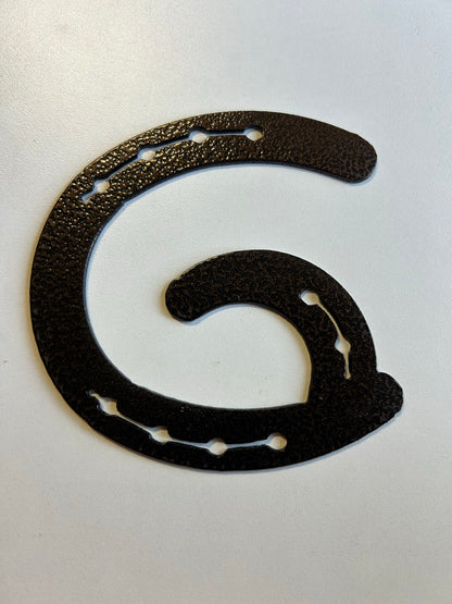 Horseshoe Letter G – finished plasma-cut steel