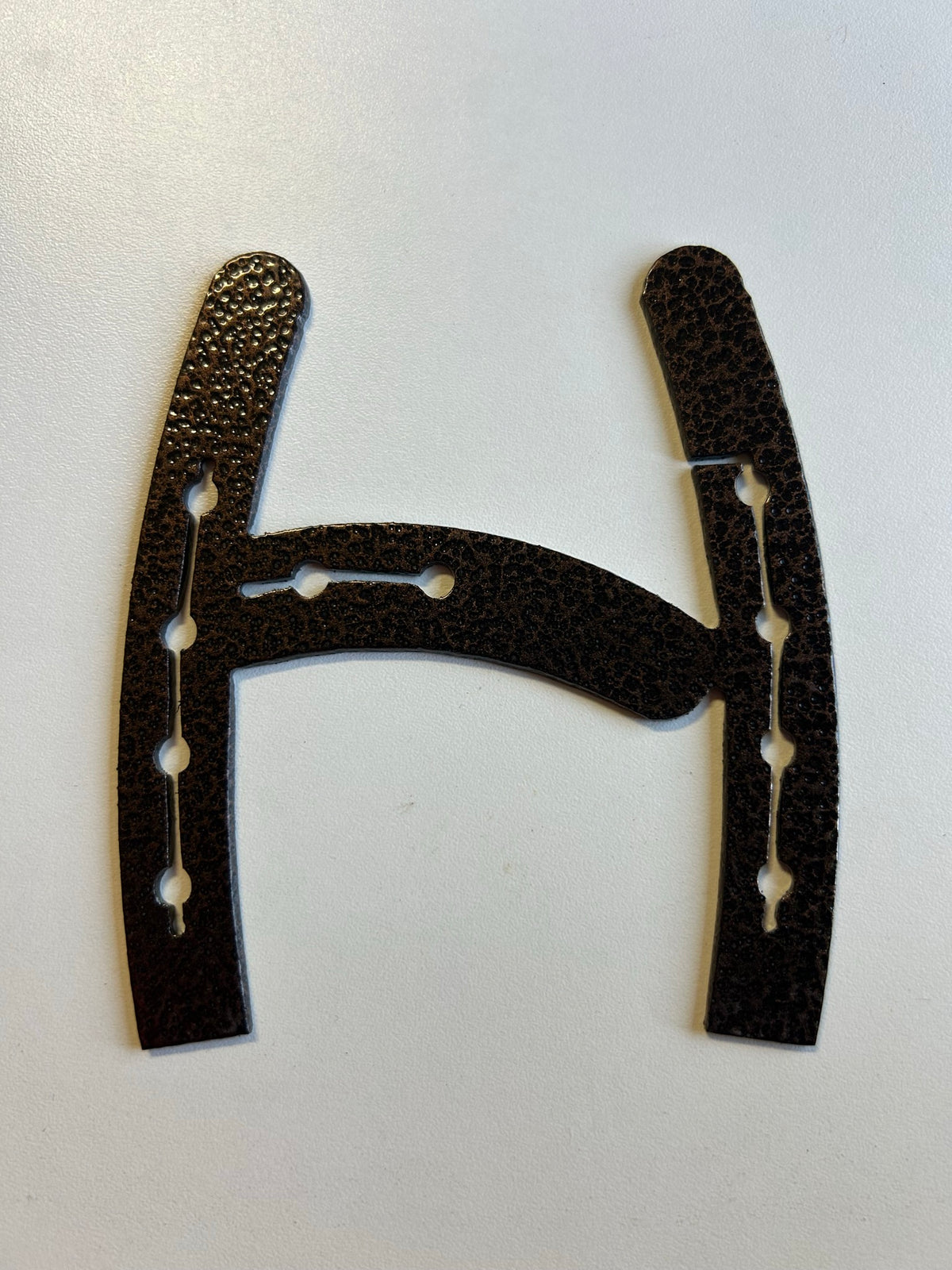 Horseshoe Letter H – finished plasma-cut steel