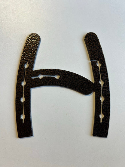 Horseshoe Letter H – finished plasma-cut steel