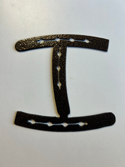 Horseshoe Letter I – finished plasma-cut steel