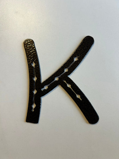 Horseshoe Letter K – finished plasma-cut steel
