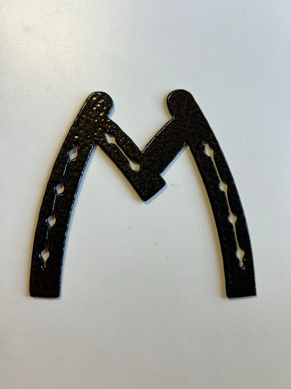 Horseshoe Letter M – finished plasma-cut steel