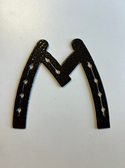 Horseshoe Letter M – finished plasma-cut steel