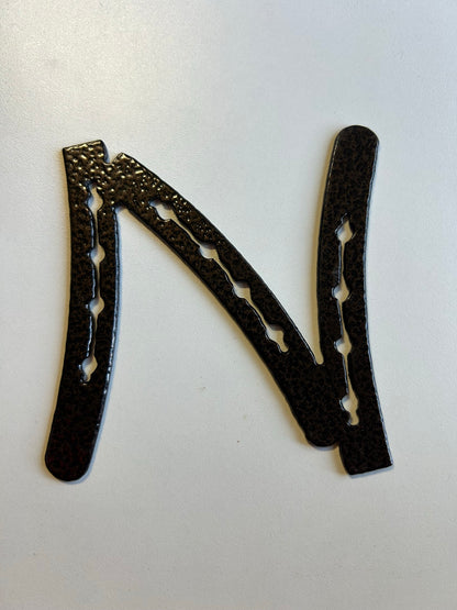 Horseshoe Letter N – finished plasma-cut steel
