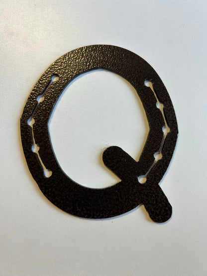 Horseshoe Letter Q – finished plasma-cut steel