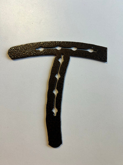 Horseshoe Letter T – finished plasma-cut steel