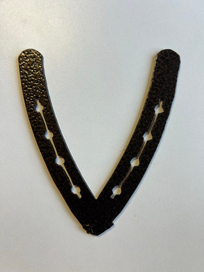 Horseshoe Letter V – finished plasma-cut steel