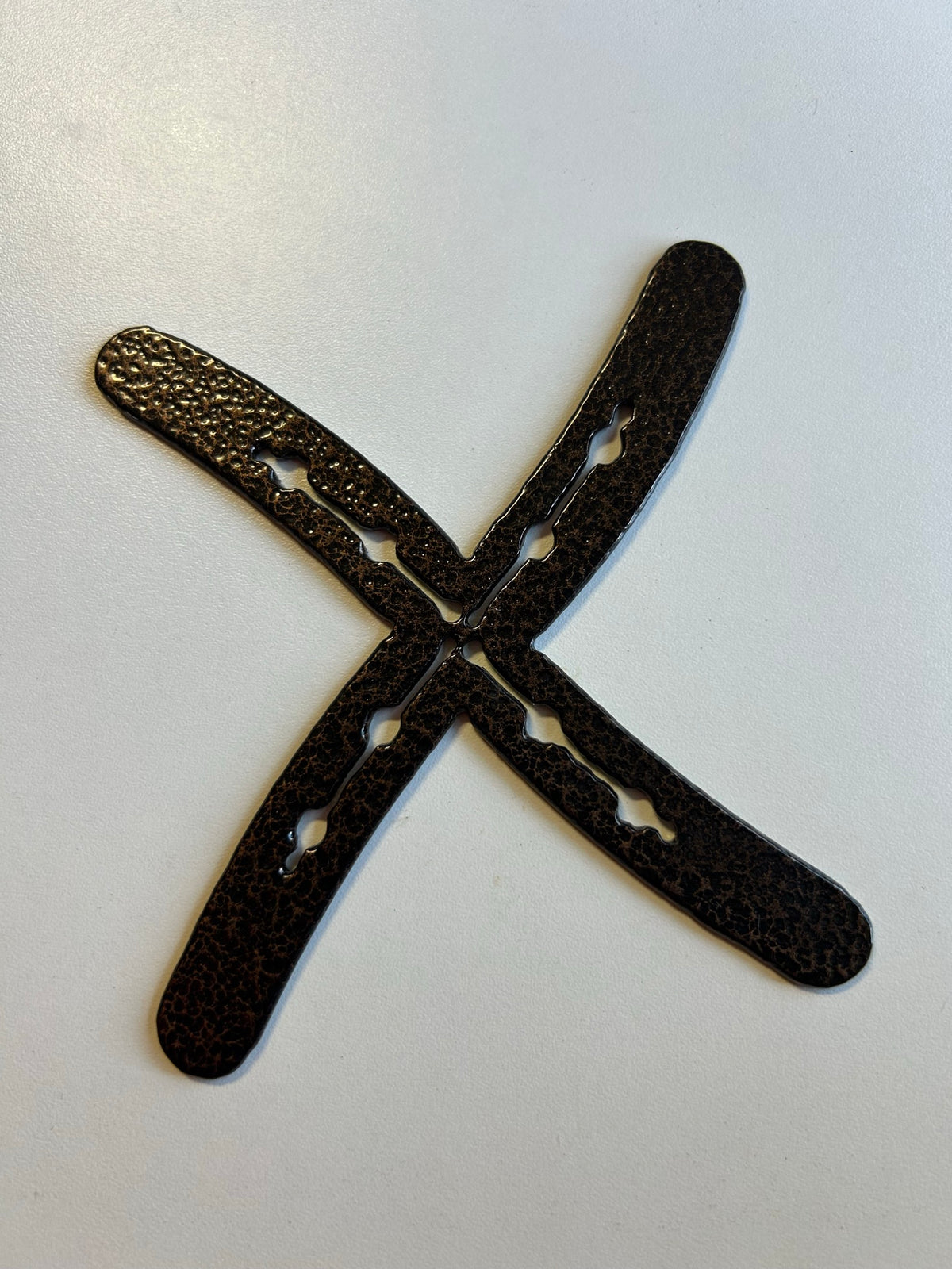 Horseshoe Letter X – finished plasma-cut steel