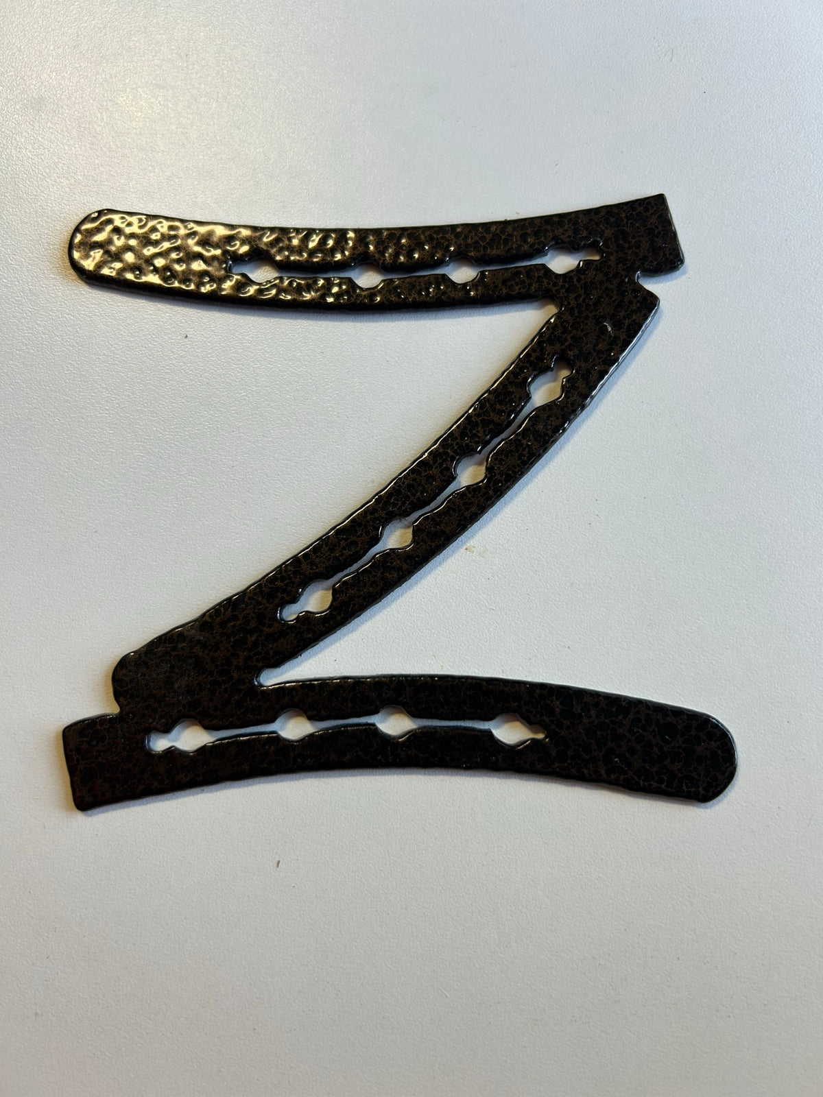 Horseshoe Letter Z – finished plasma-cut steel