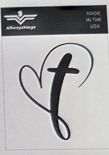 Heart with Cross - Vinyl Decal
