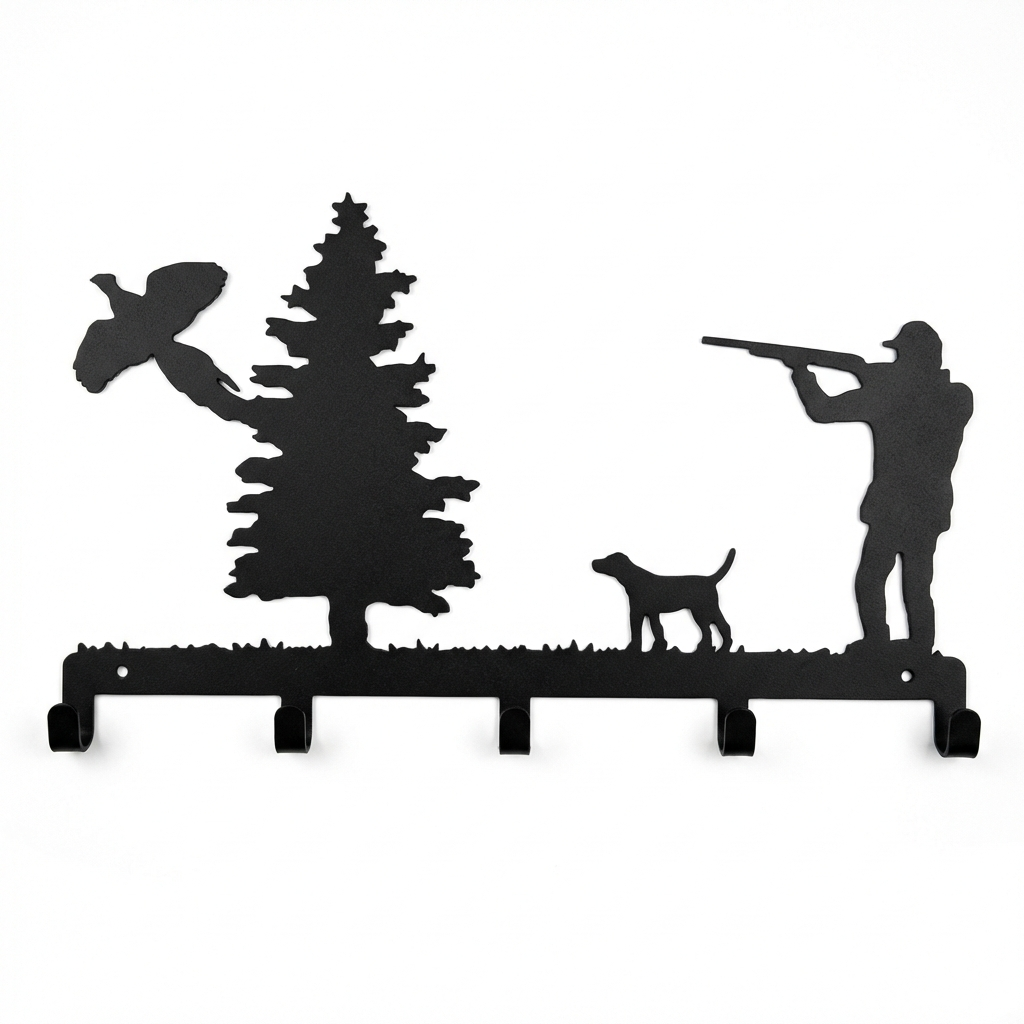 Two Hook Coat Rack - Rolled Metal Hook