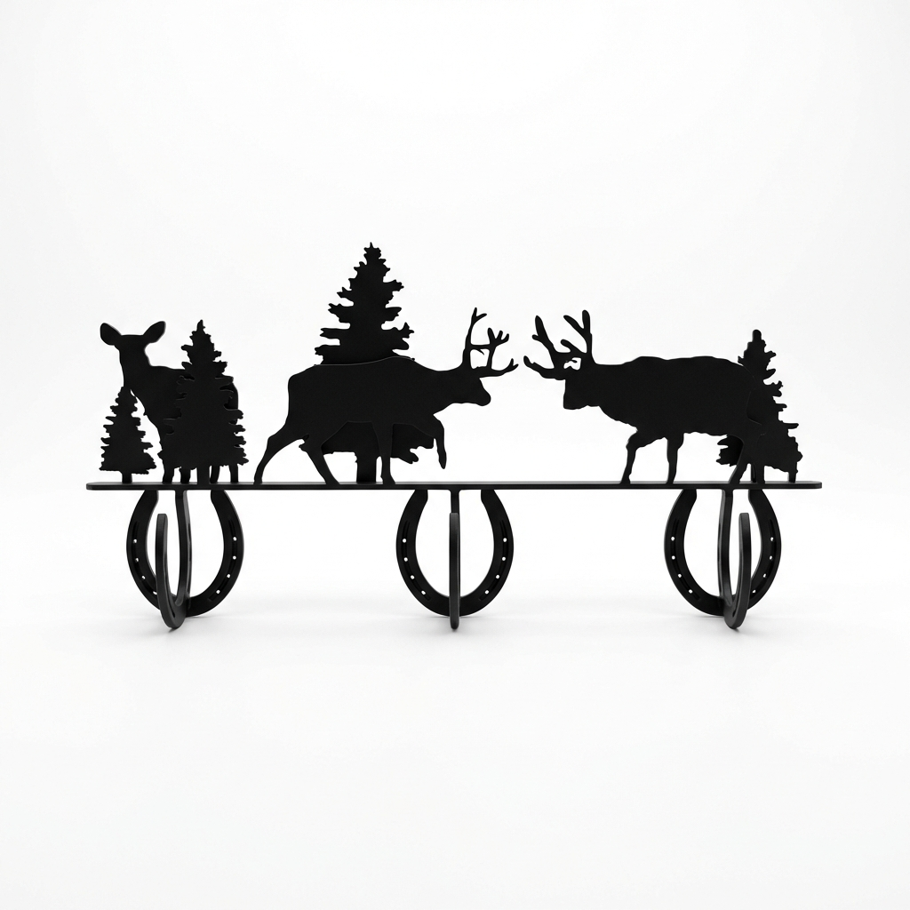 Four Hook Coat Rack - Horseshoe Style Hook