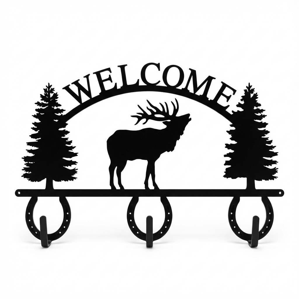 Four Hook Coat Rack - Horseshoe Style Hook