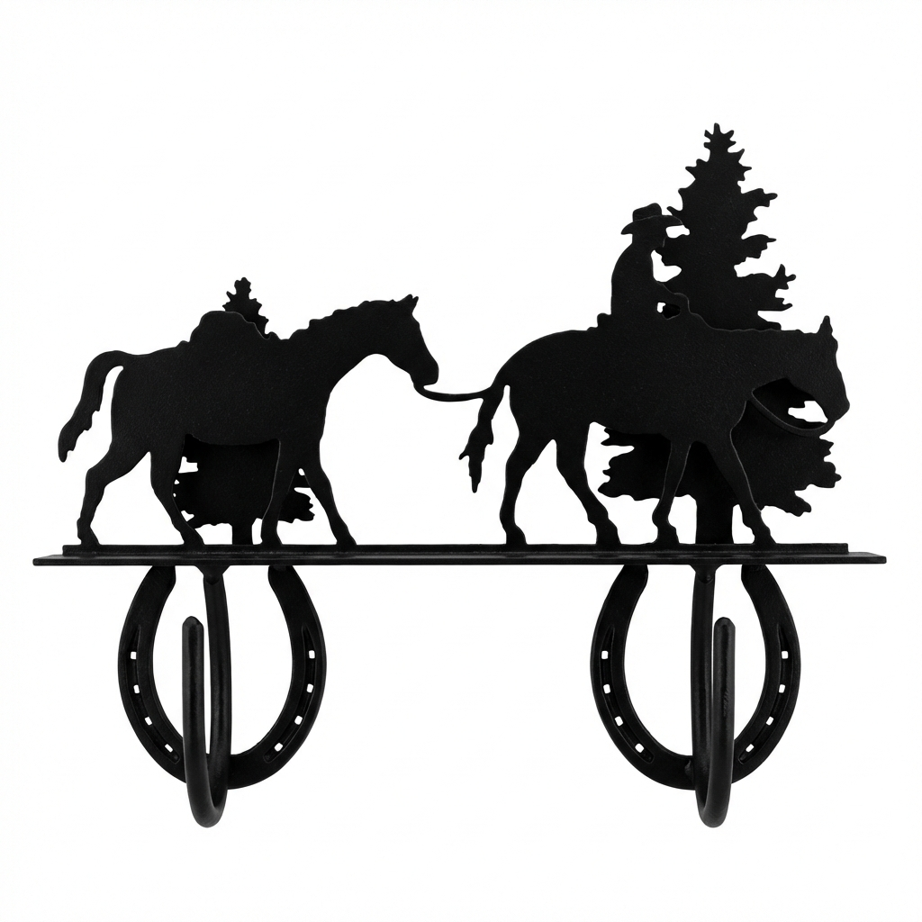 Two Hook Coat Rack - Horseshoe Style Hook