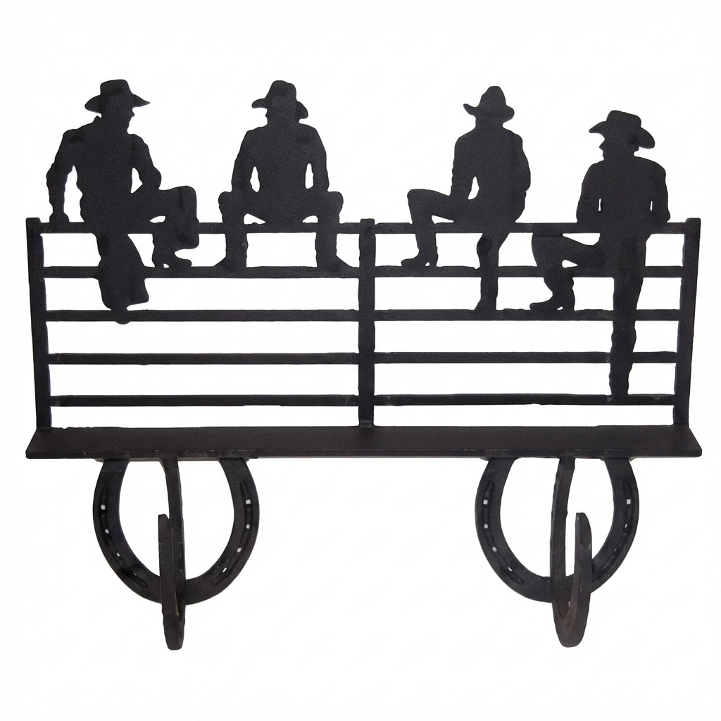 Two Hook Coat Rack - Rolled Metal Hook