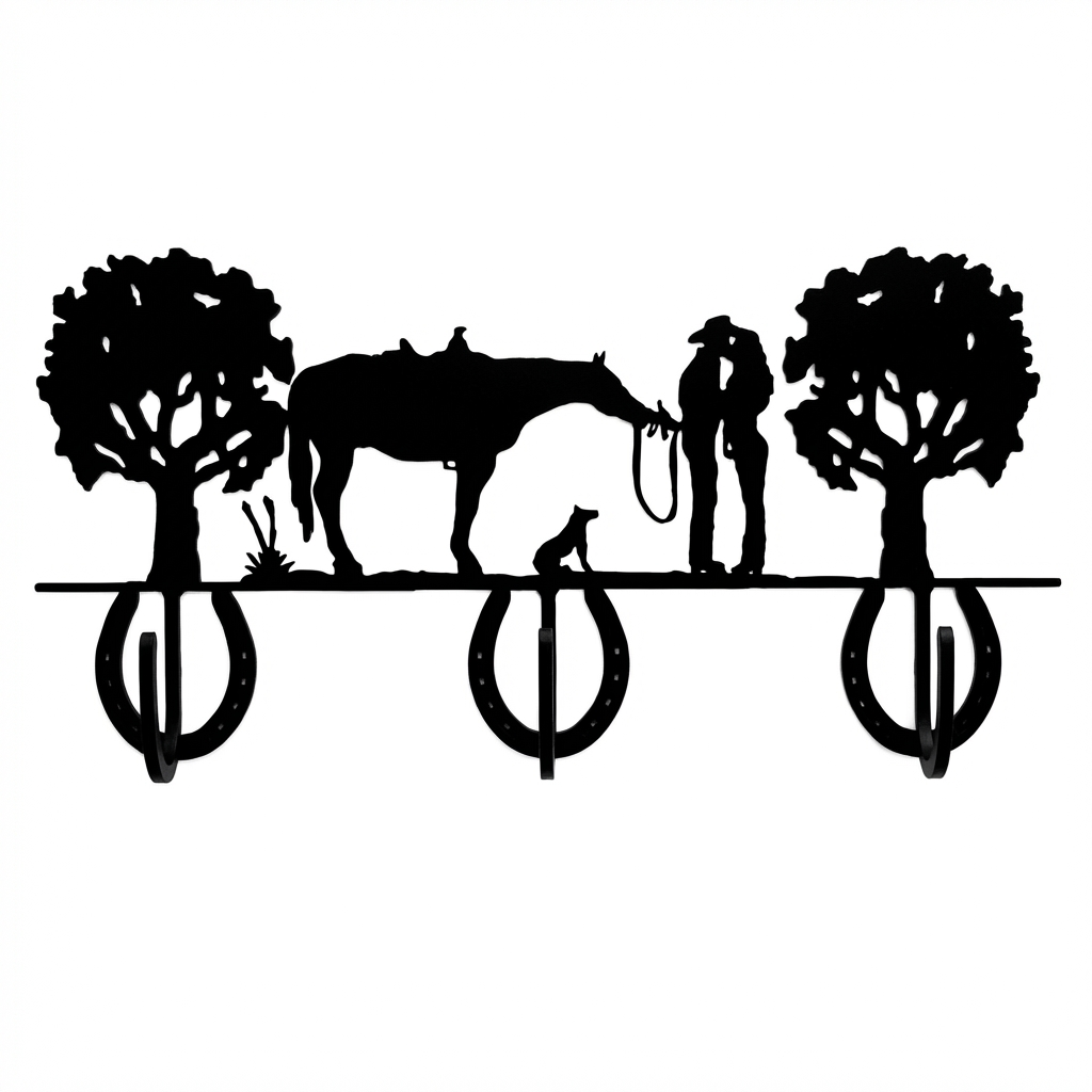 Three Hook Coat Rack - Horseshoe Style Hook