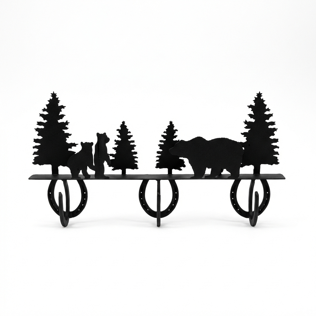 Three Hook Coat Rack - Horseshoe Style Hook