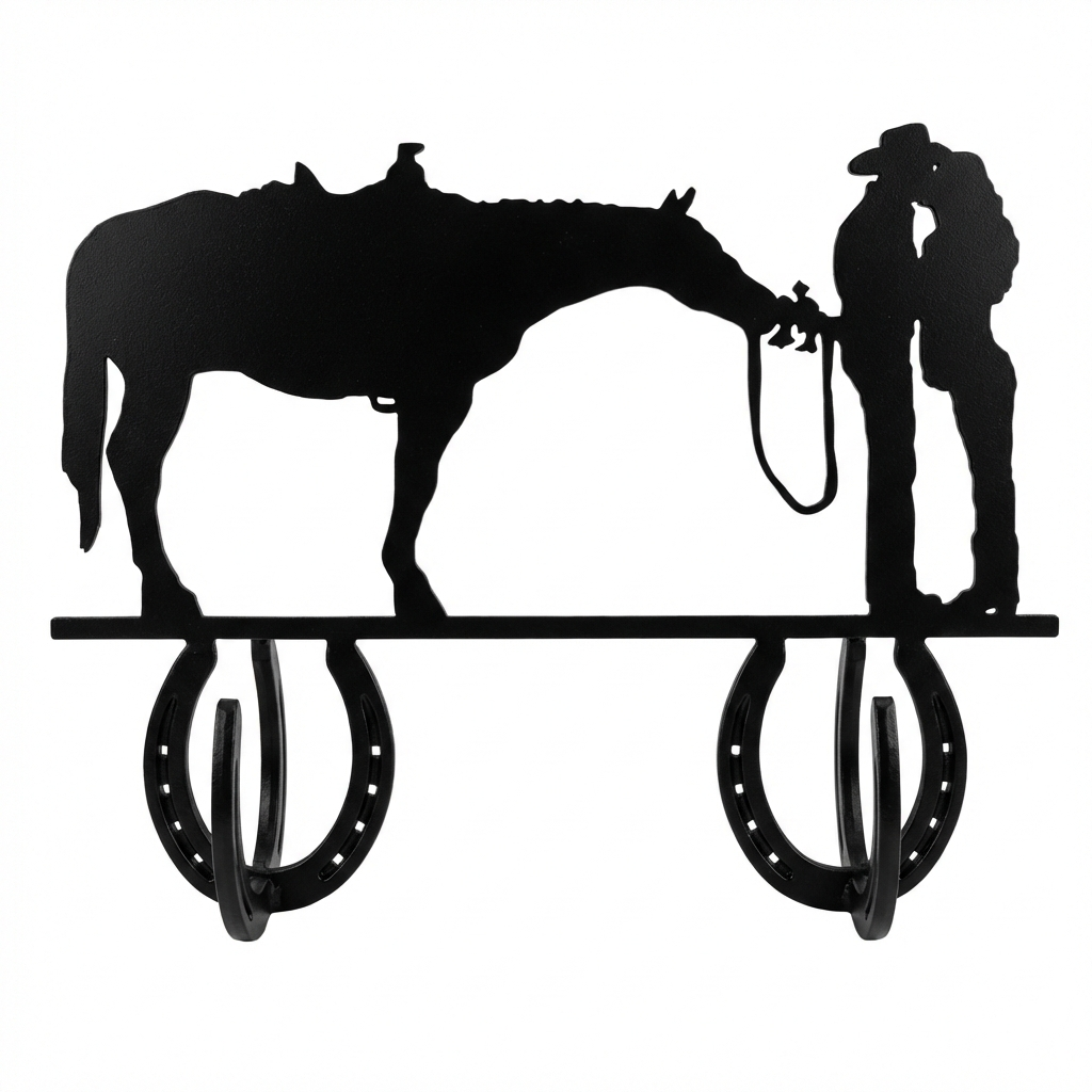 Two Hook Coat Rack - Rolled Metal Hook