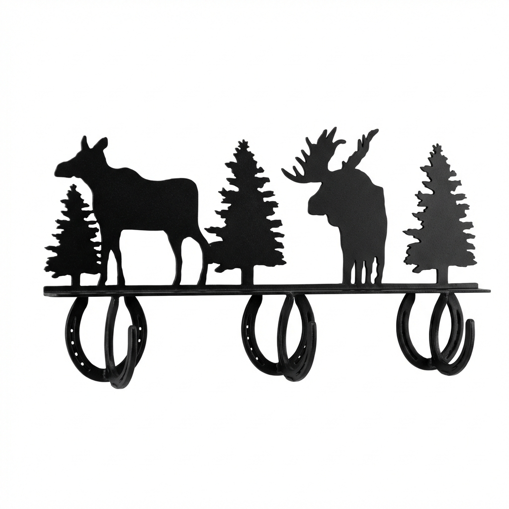 Three Hook Coat Rack - Horseshoe Style Hook