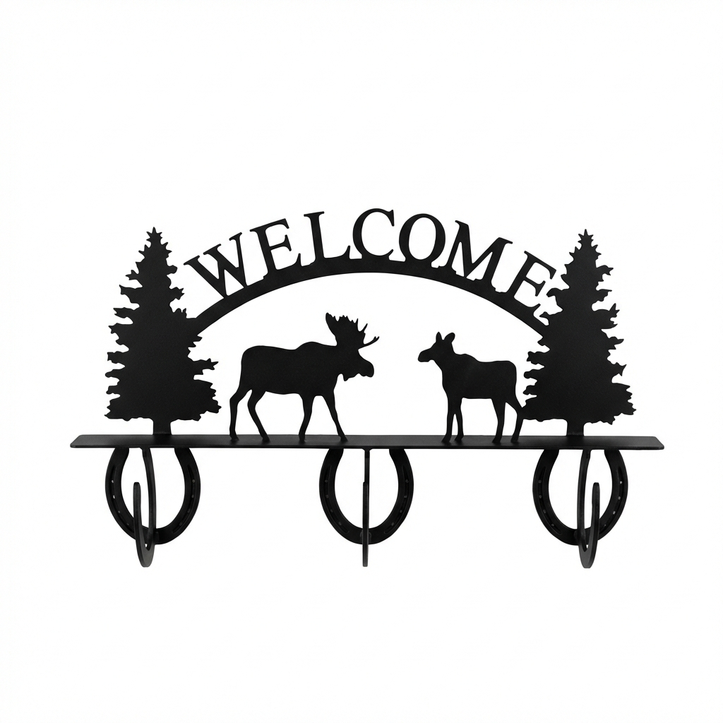 Four Hook Coat Rack - Horseshoe Style Hook