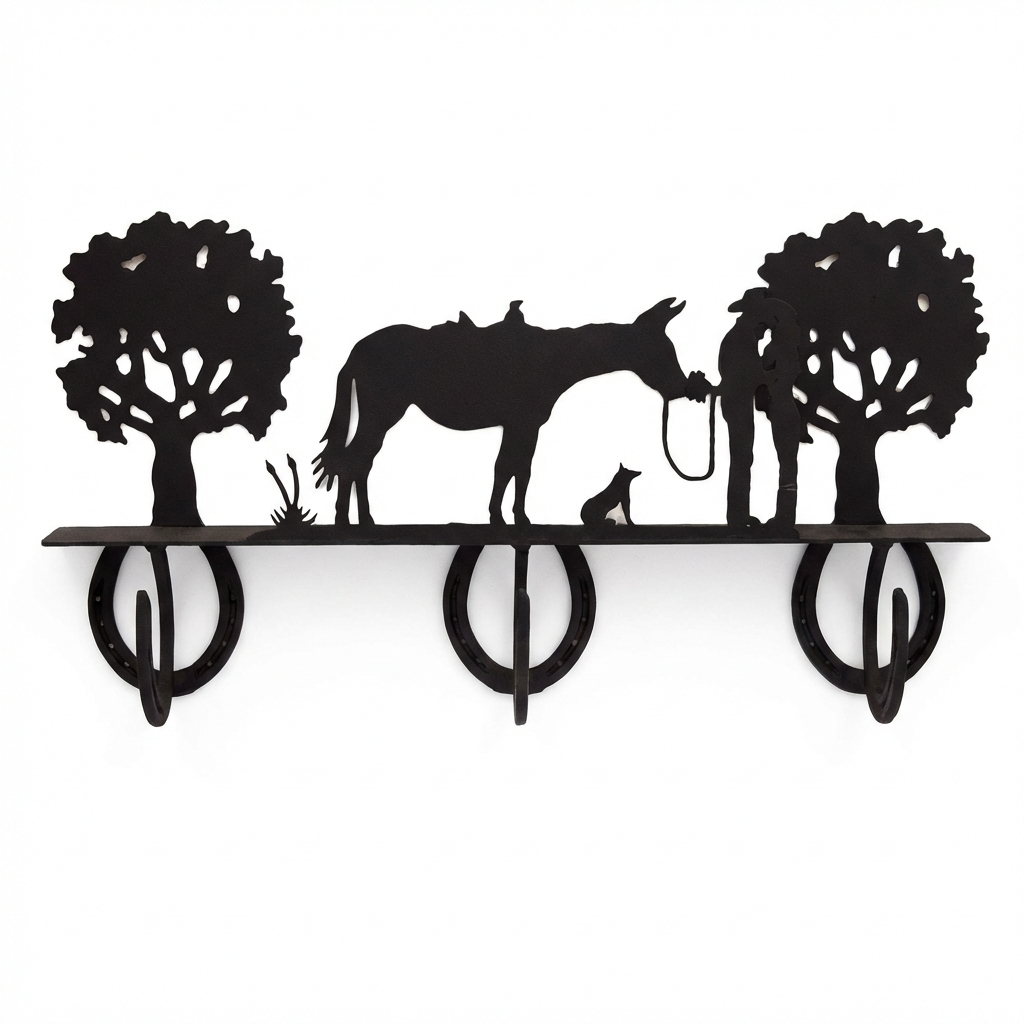 Three Hook Coat Rack - Horseshoe Style Hook