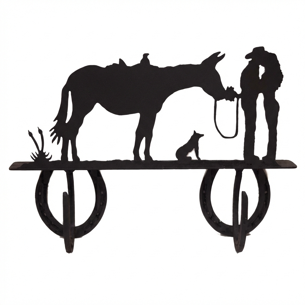 Two Hook Coat Rack - Rolled Metal Hook