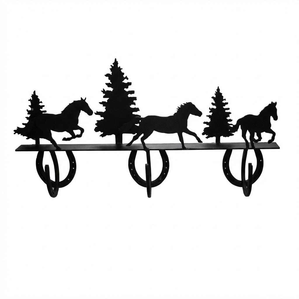 Three Hook Coat Rack - Horseshoe Style Hook