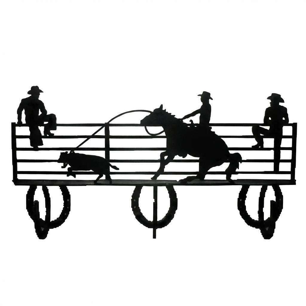 Three Hook Coat Rack - Rolled Metal Hook