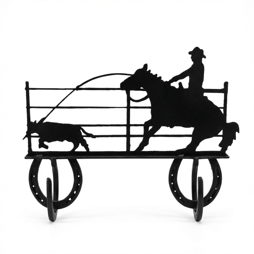 Two Hook Coat Rack - Rolled Metal Hook