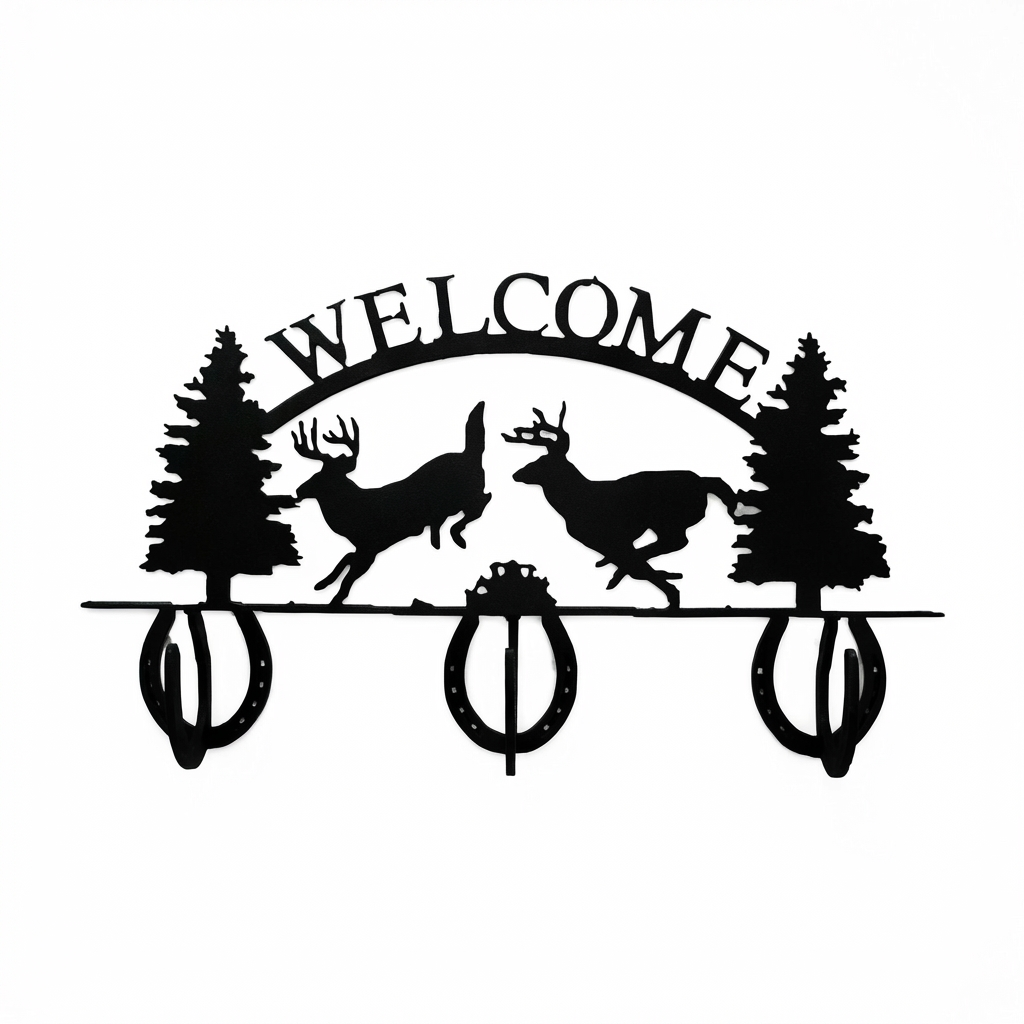 Three Hook Coat Rack - Horseshoe Style Hook