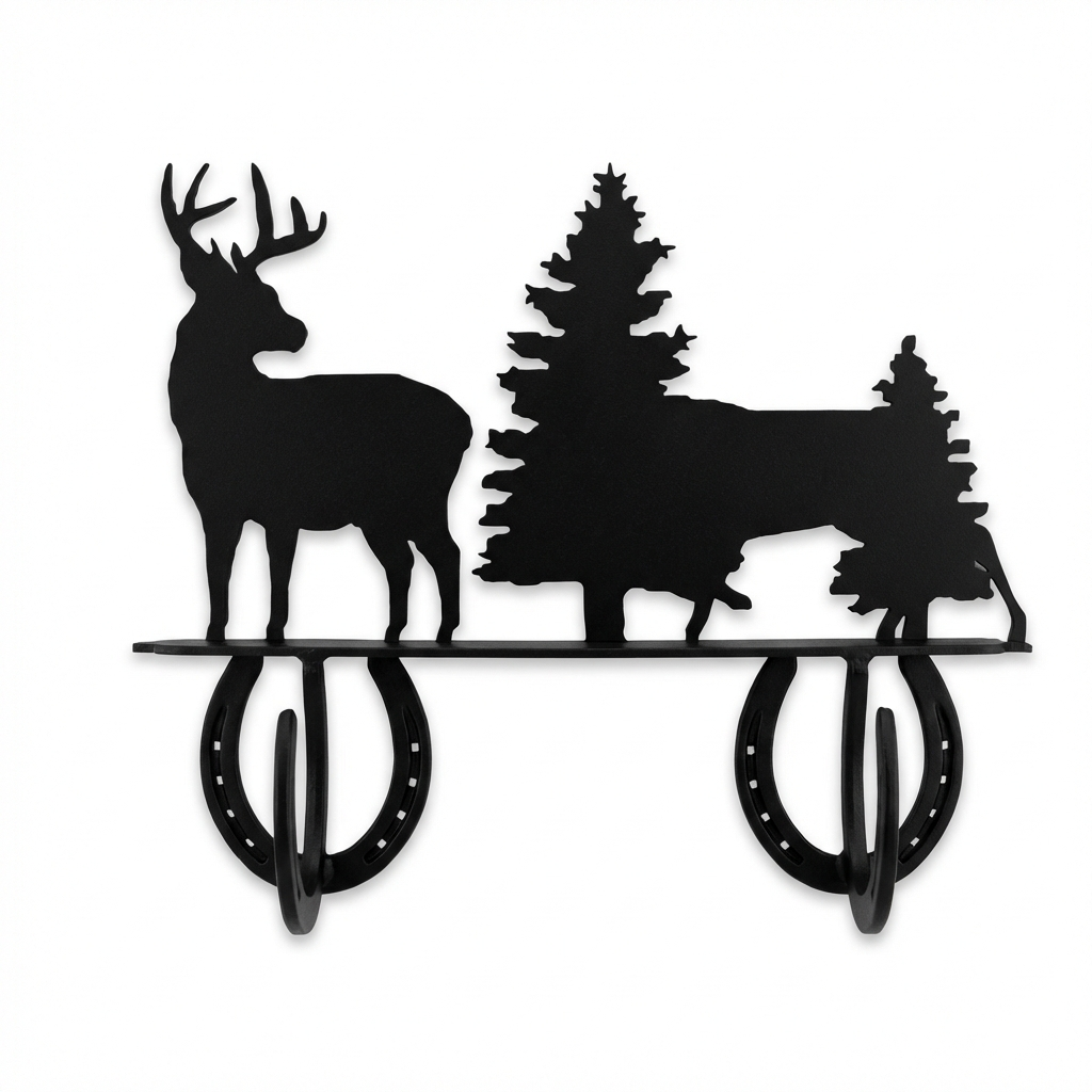 Two Hook Coat Rack - Horseshoe Style Hook