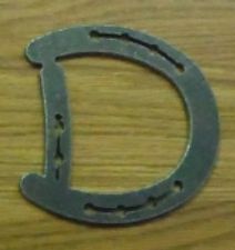 Horseshoe Letter D – unfinished plasma-cut steel