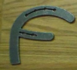 Horseshoe Letter F – unfinished plasma-cut steel