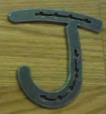 Horseshoe Letter J – unfinished plasma-cut steel