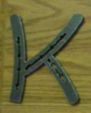 Horseshoe Letter K – unfinished plasma-cut steel