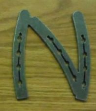 Horseshoe Letter N – unfinished plasma-cut steel