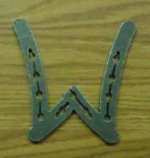 Horseshoe Letter W – unfinished plasma-cut steel