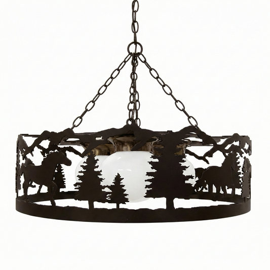 Metal Chandelier Large 24 Inch
