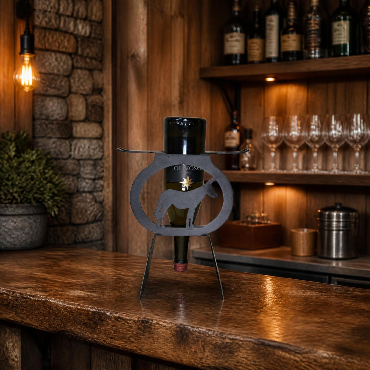 Wine Rack with 2 Glass Holders – Wyoming Life