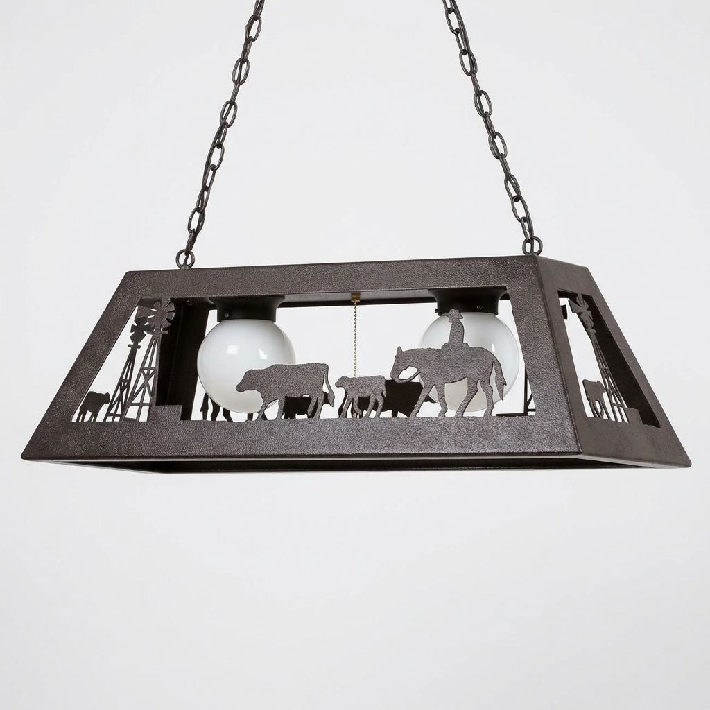 Pool Table Light Three Globes Open Sides