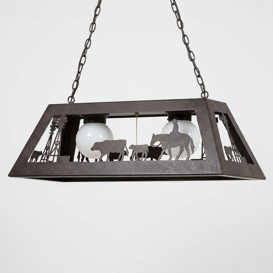 Pool Table Light Three Globes Open Sides