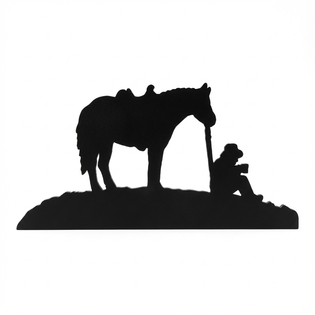 Fireplace Tools Horse and Horseshoe Base Top Scene