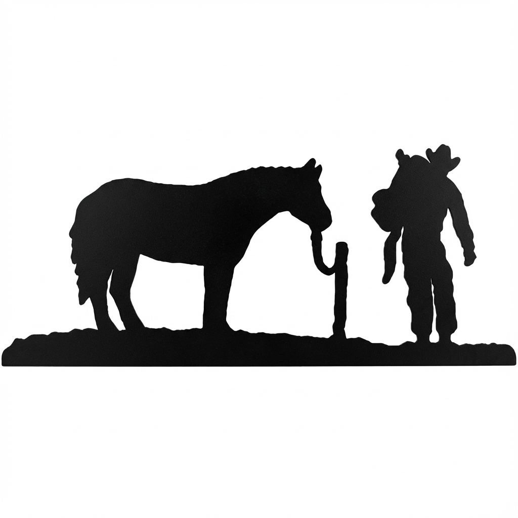 Fireplace Tools Horse and Horseshoe Base Top Scene