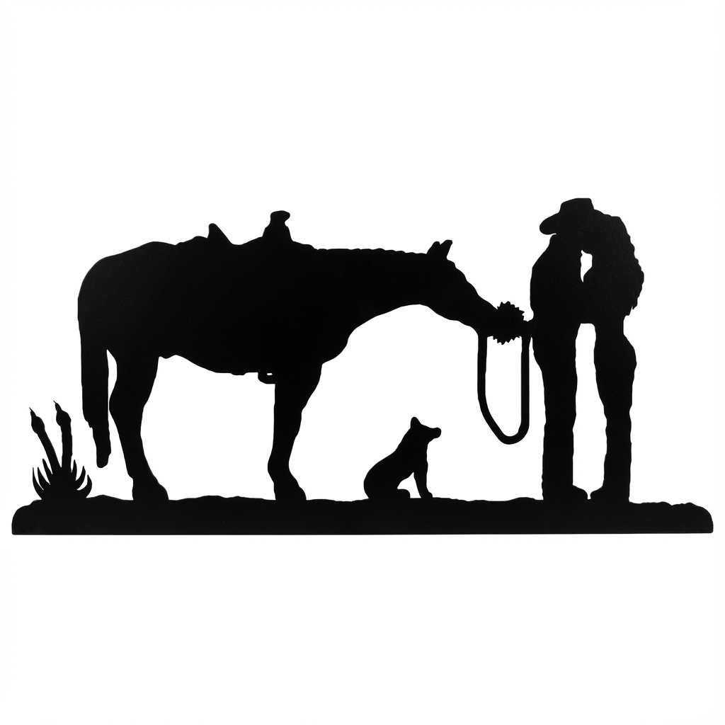 Fireplace Tools Horse and Horseshoe Base Top Scene