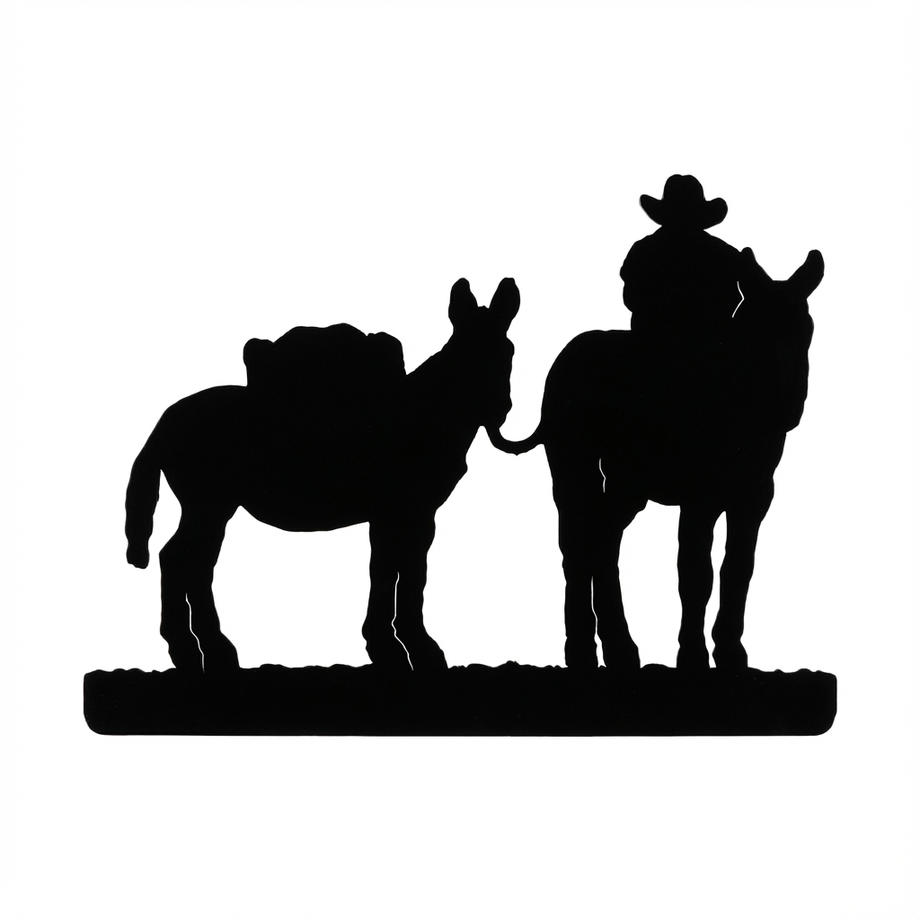 Fireplace Tools Horse and Horseshoe Base Top Scene