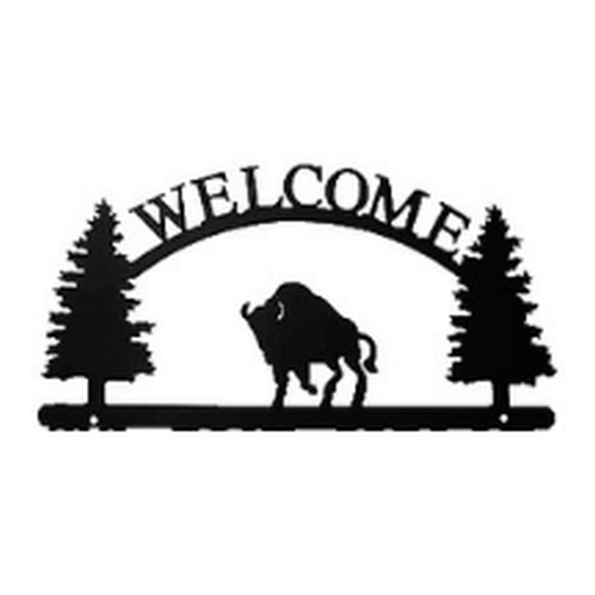 Buffalo 1 – Welcome Sign with Scene, Pine Trees