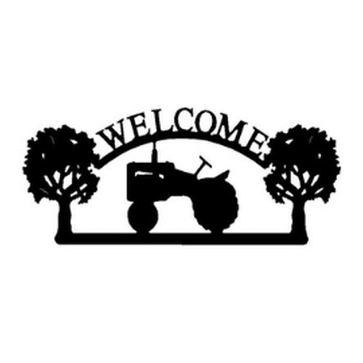 Tractor – Welcome Sign with Scene, Oak Trees