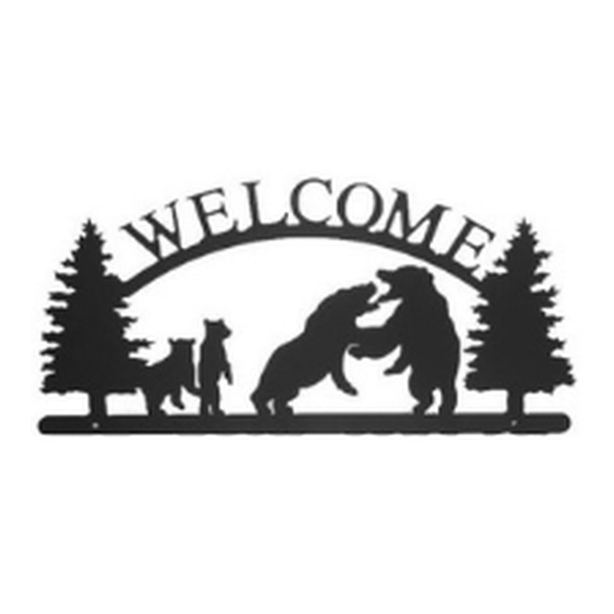 Grizzlies – Welcome Sign with Scene, Pine Trees