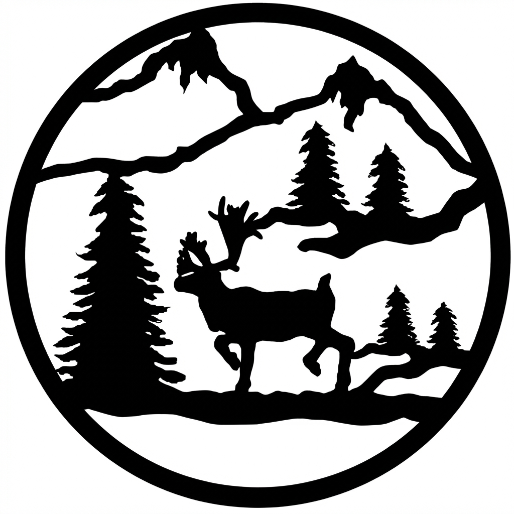 Bull Elk round metal wall hanging, 13 inch, AllwayzMags